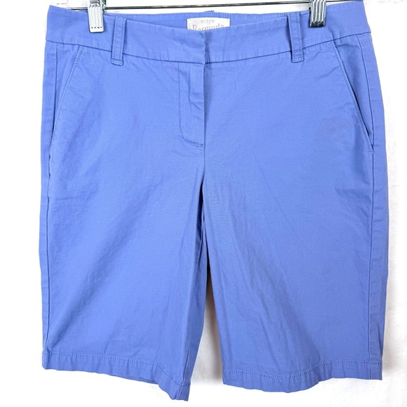 J.Crew Pants - J Crew Bermuda Shorts Women 0 Blue 9" Chino Cotton Stretch Preppy Coastal Casual